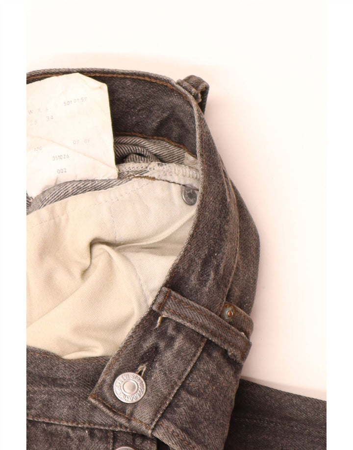 Levi's muške 501 ravne traperice W28 L28 sivi pamuk
