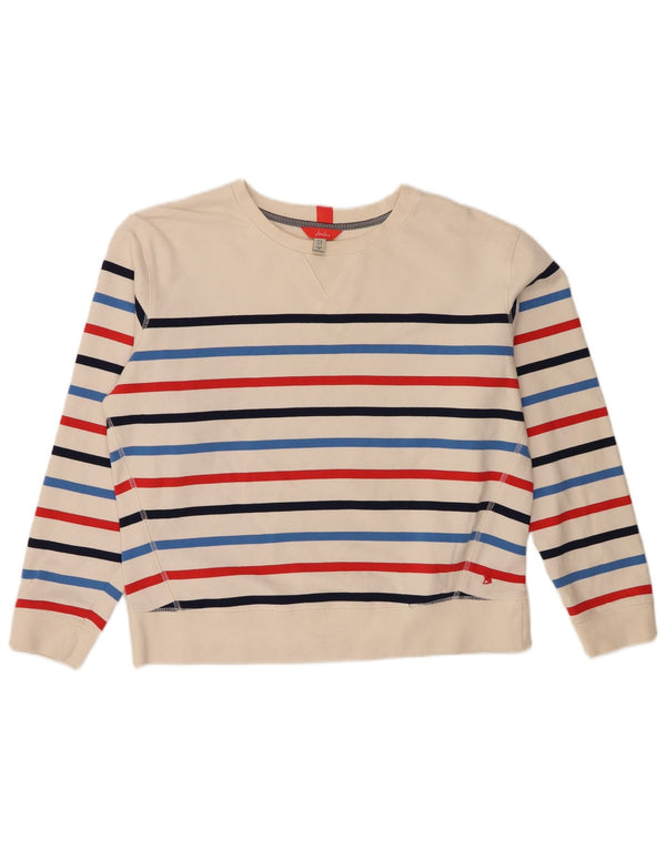 Joules Ženska prevelika majica s kratkim rukavima UK 10 Small off white prugasta