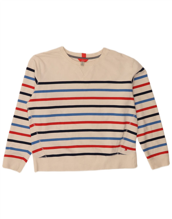Joules Ženska prevelika majica s kratkim rukavima UK 10 Small off white prugasta