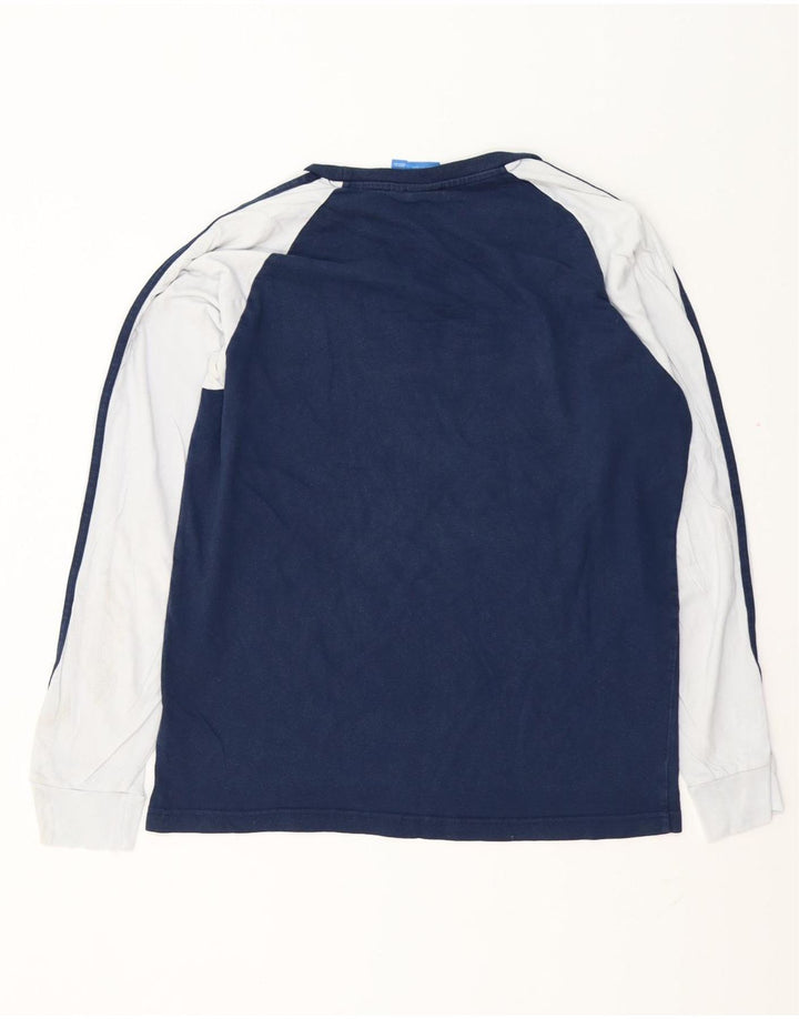 ADIDAS muška majica dugih rukava s grafikama, veliki pamuk tamnoplave boje