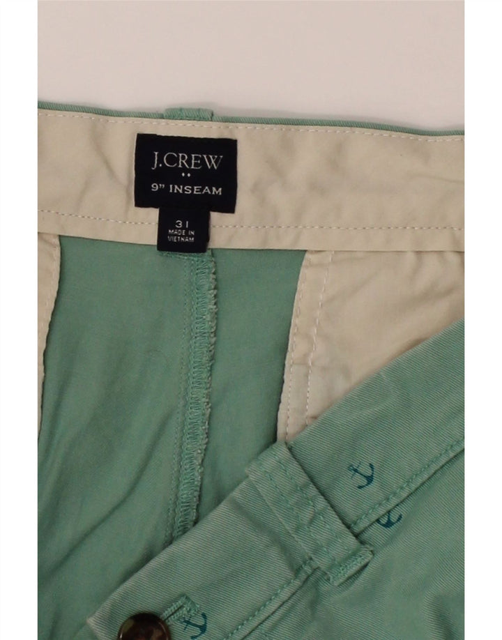 J. CREW Mens Abstract Pattern Chino Shorts W31 Medium  Green Cotton Vintage J. Crew and Second-Hand J. Crew from Messina Hembry 