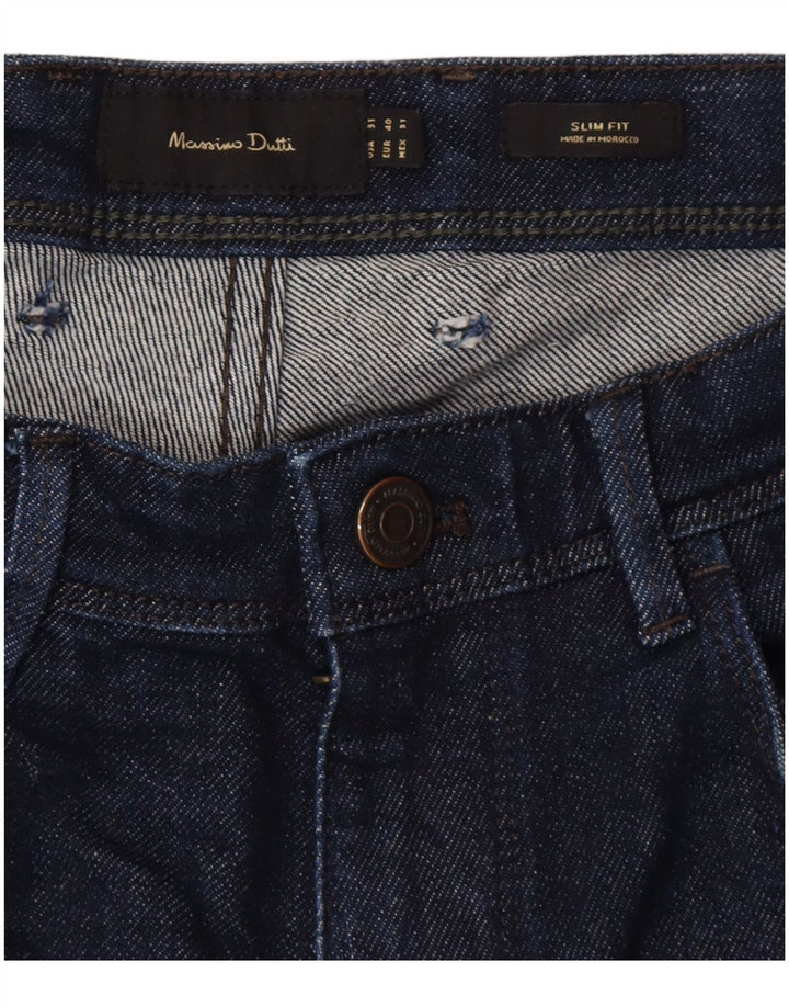 Muške uske traperice Massimo Dutti EU 40 srednje W31 L28 tamnoplavi pamuk