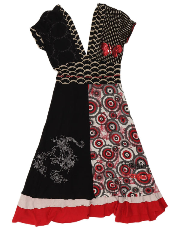 Desigual ženska grafička haljina A-kroja UK 10 malih raznobojnih geometrijskih oblika