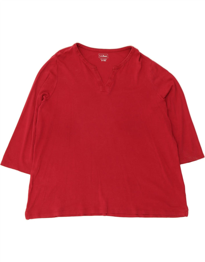 L.L.BEAN Womens Top 3/4 Sleeve UK 20 2XL Red Vintage L.L.Bean and Second-Hand L.L.Bean from Messina Hembry 