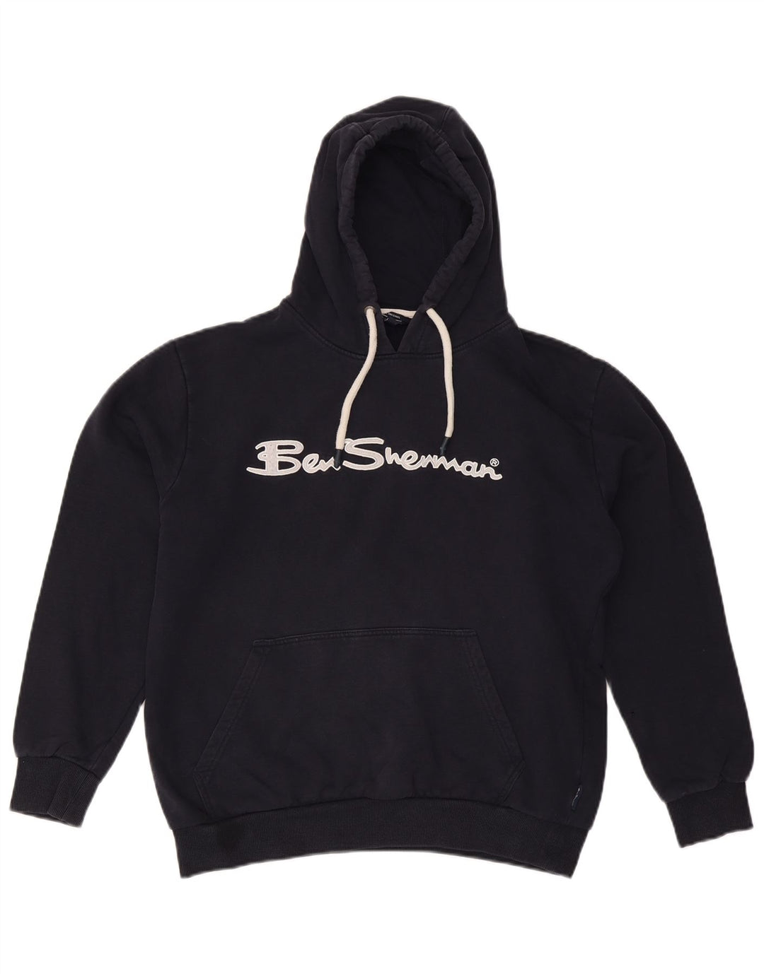 BEN SHERMAN Ženska prevelika majica s kapuljačom s kapuljačom UK 16 Large tamnoplava