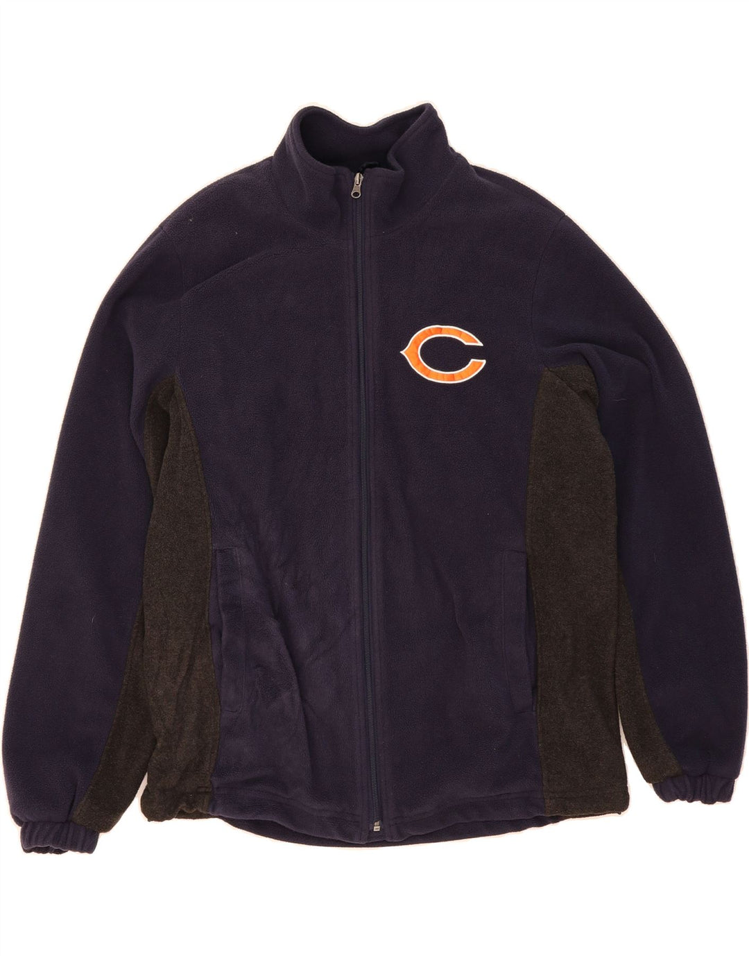 NFL TEAM APPAREL Mens Fleece Jacket UK 38 Medium Navy Blue Colourblock Vintage NFL TEAM APPAREL and Second-Hand NFL TEAM APPAREL from Messina Hembry 