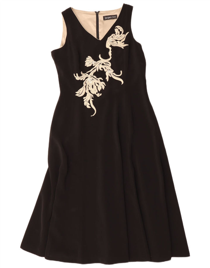 JACQUES VERT ženska maksi haljina bez rukava UK 14 velika crna poliester