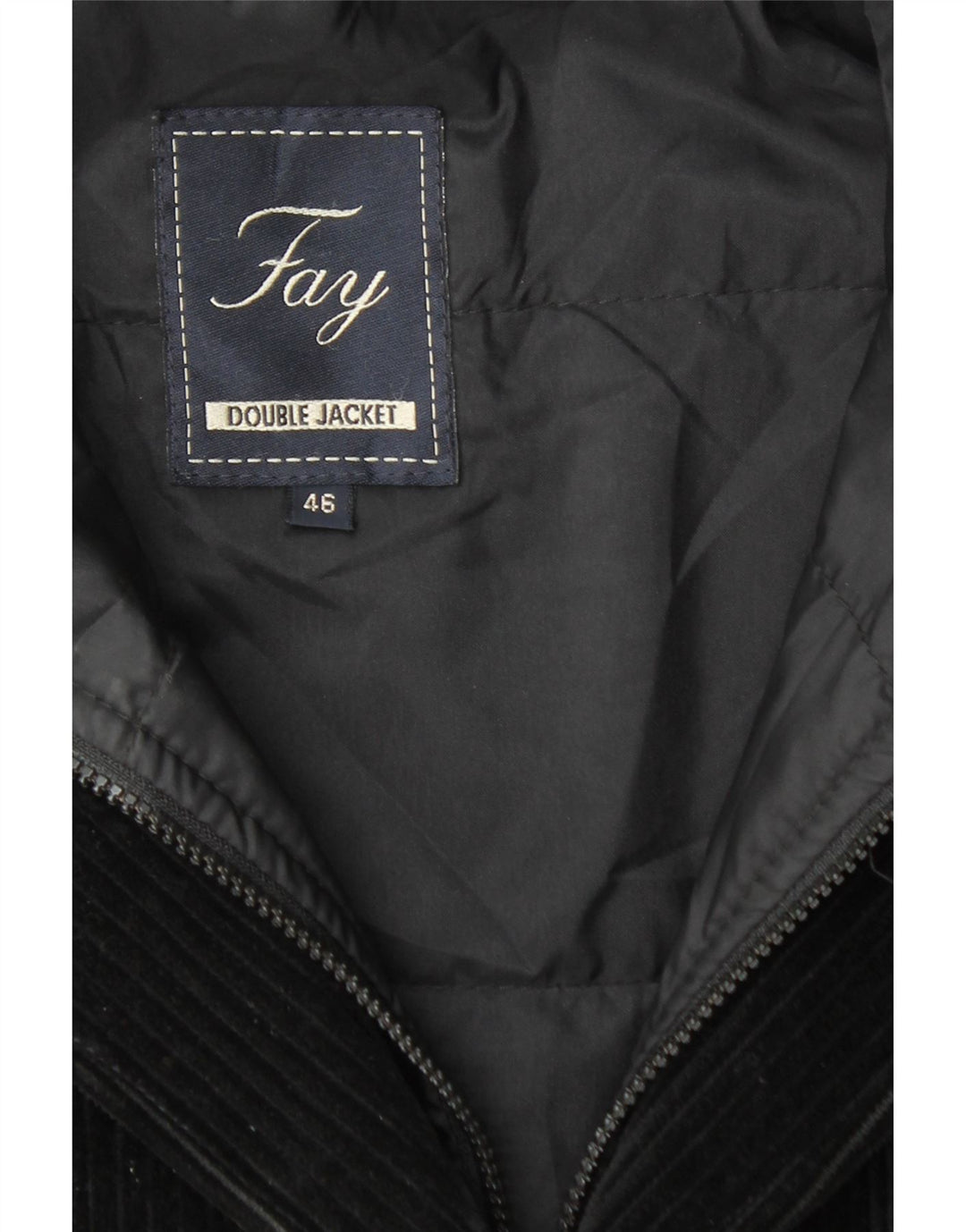 FAY Ženska jakna od samta s 3 gumba IT 46 velika crna