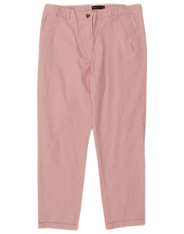 Marks & Spencer ženske chino hlače visokog struka UK 16 Large W34 L27 Pink