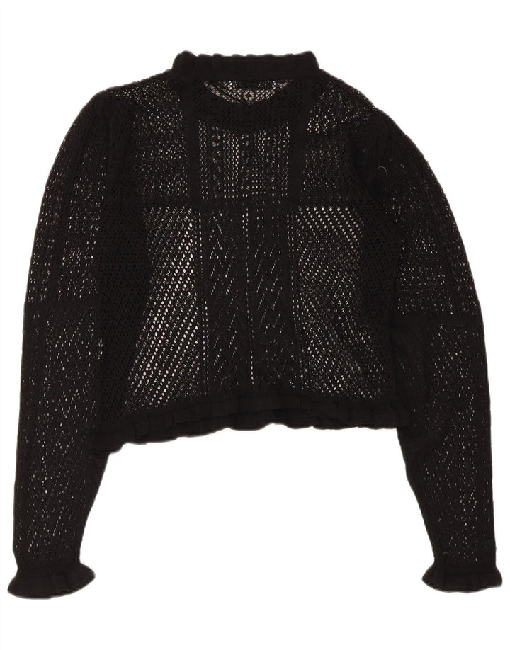 Zara ženski crop Crochet See Through Top UK 10 Small Black