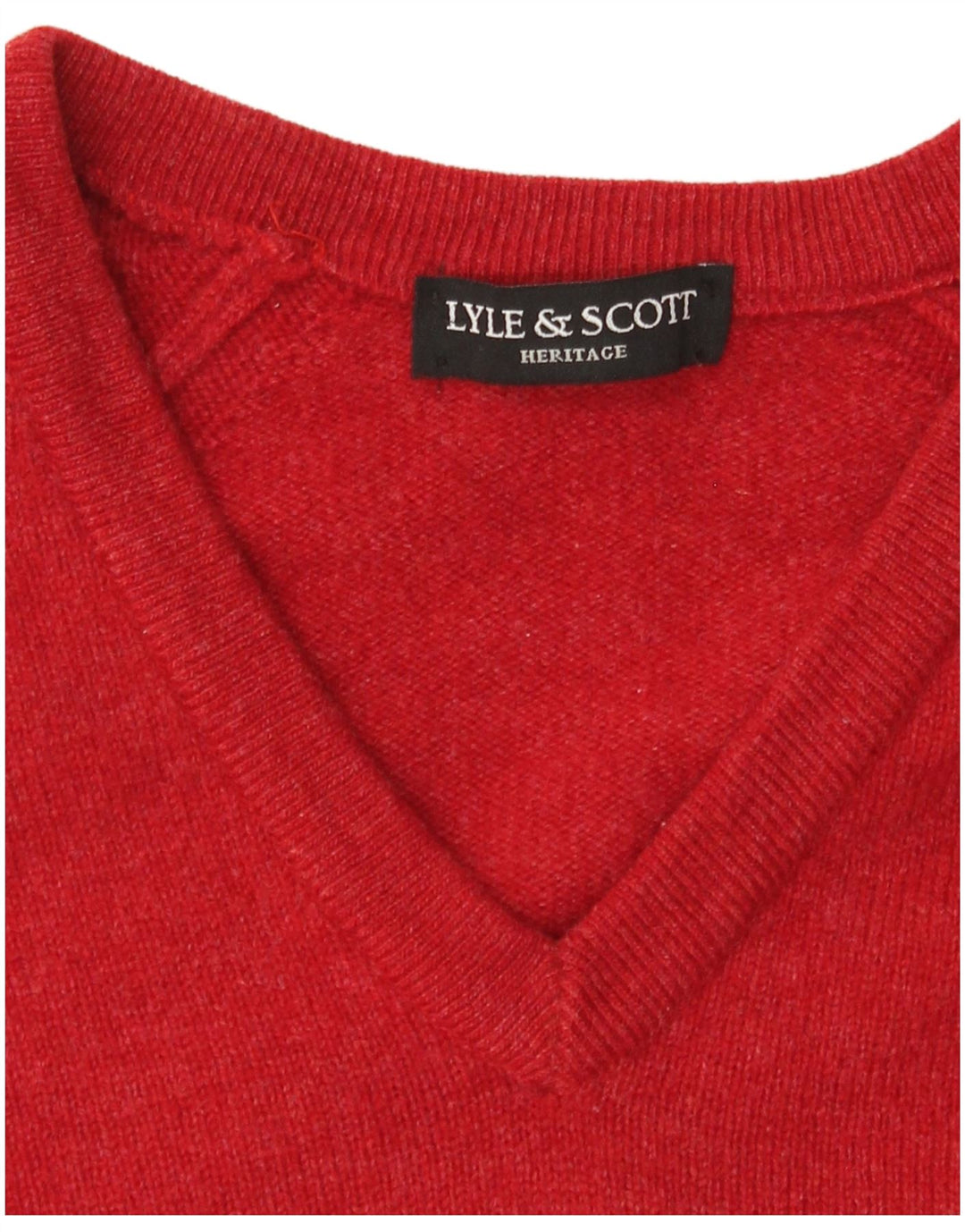 Lyle & Scott Heritage muški džemper s V-izrezom, veliki, crveni