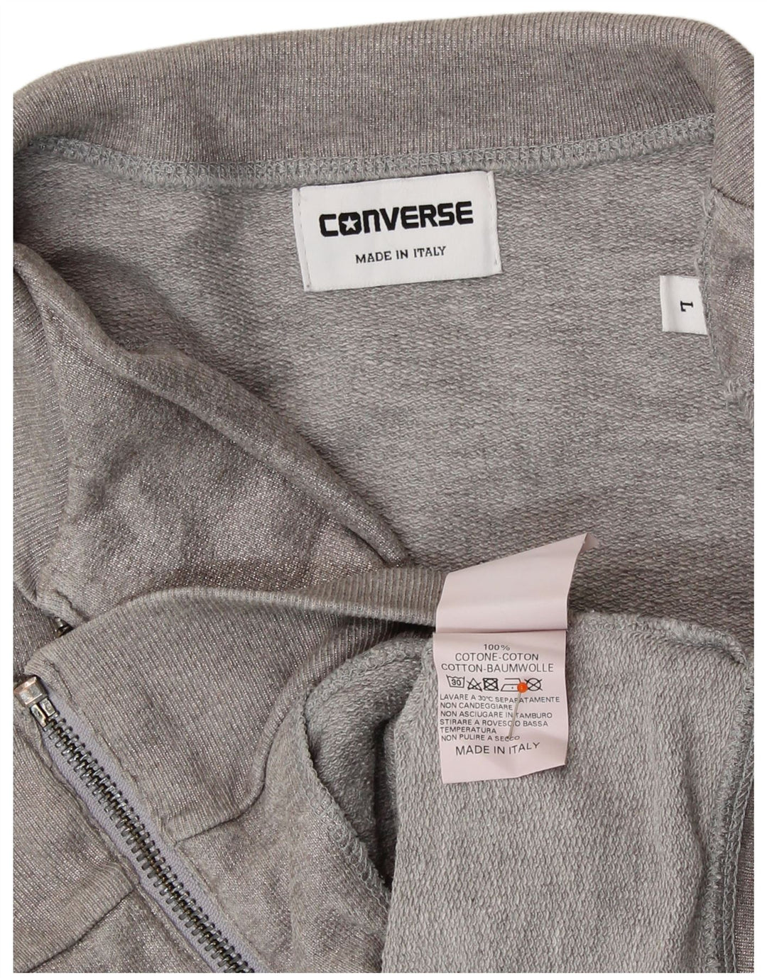 CONVERSE ženska gornja jakna trenirke UK 14 Large Silver Cotton