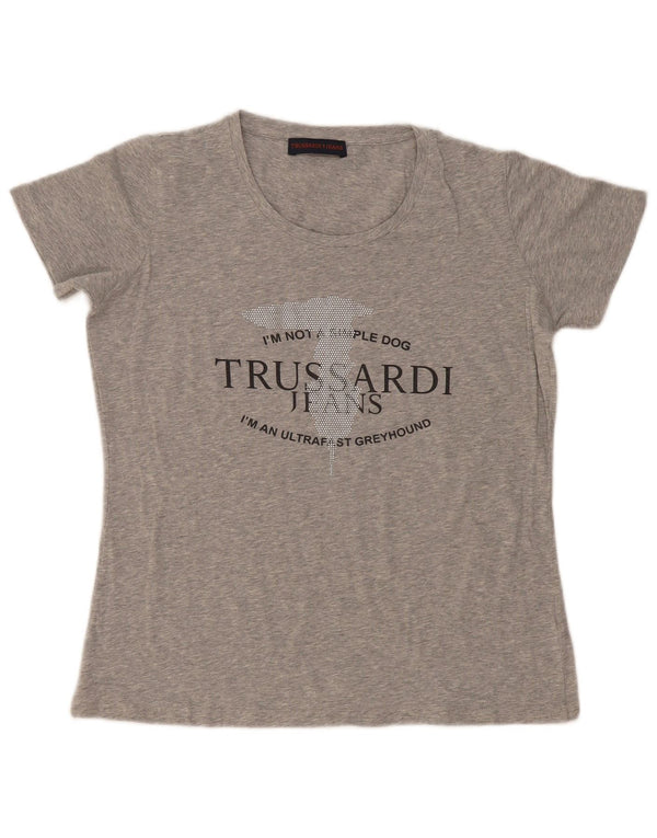 Trussardi Jeans Ženska majica kratkih rukava s grafičkim motivima UK 16 Large Grey