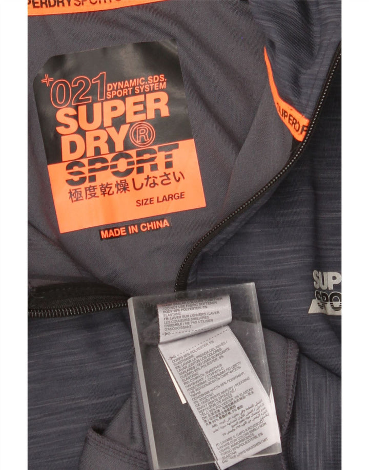 SUPERDRY muška majica s kapuljačom s patentnim zatvaračem, veliki tamnoplavi pjegavi poliester