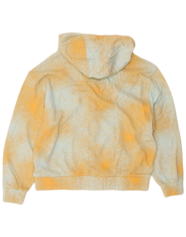Adidas veliki ženski pulover s kapuljačom na patentni zatvarač UK 6 XS Yellow Tie Dye