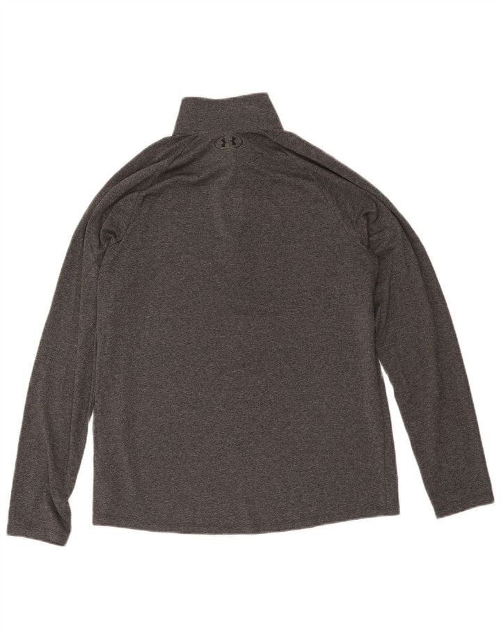 Muška majica Under Armour s izrezom i dugim rukavima srednje sive boje od poliestera