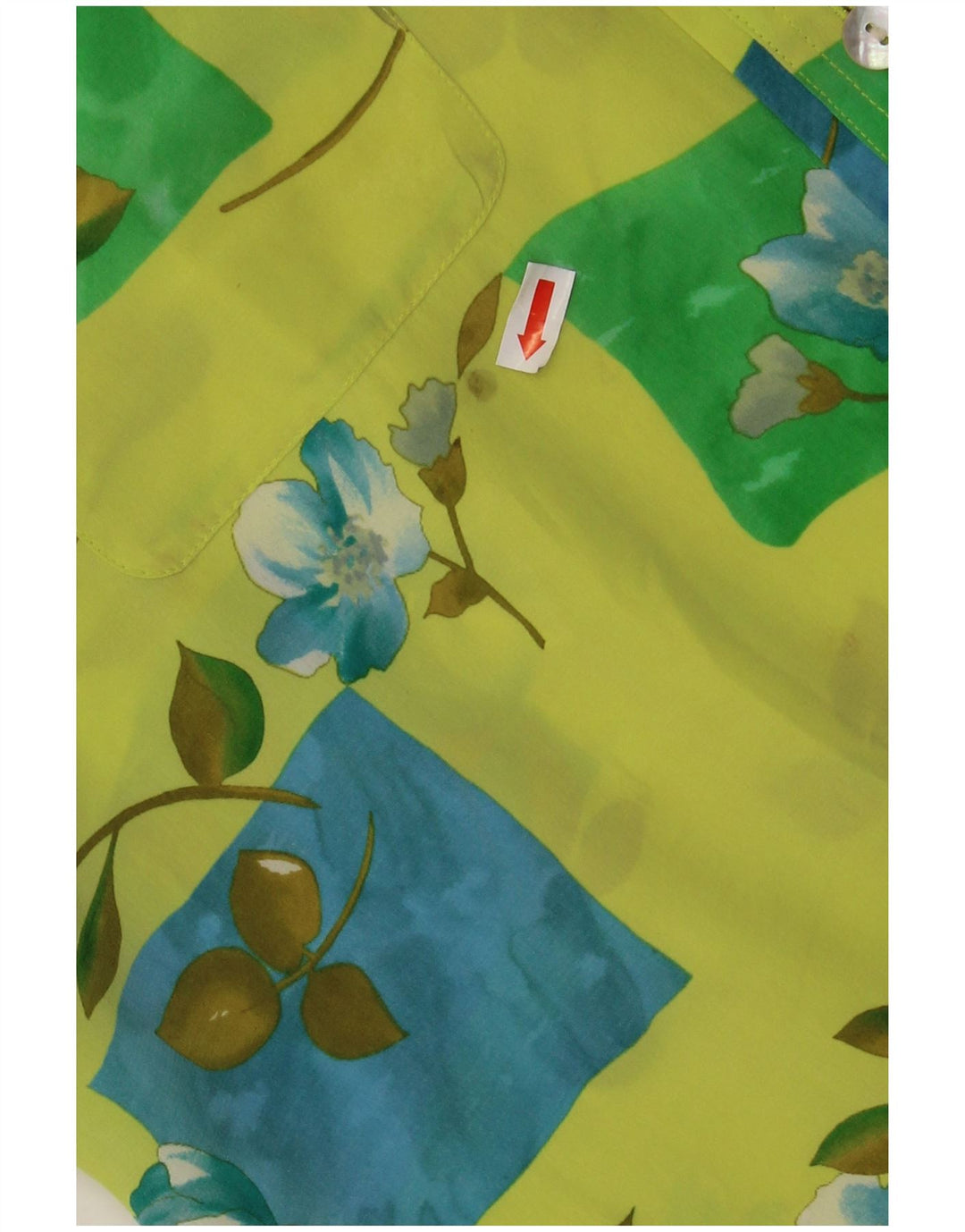 CHERIE Ženska prozirna košulja bluza kratkih rukava IT 48 XL Zelena cvjetna