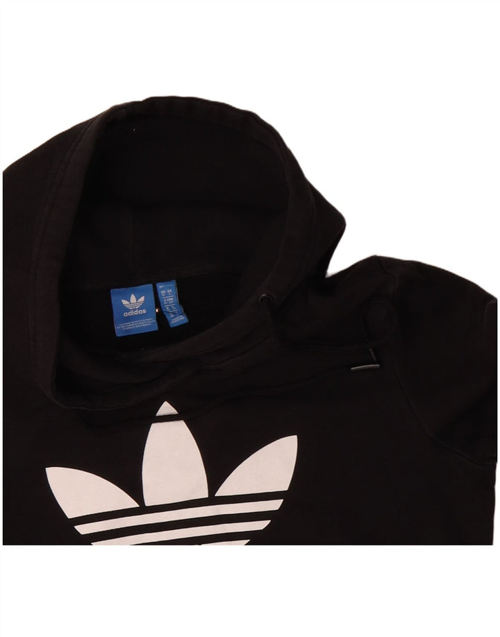 ADIDAS ženska majica s kapuljačom s kapuljačom s grafičkim motivima UK 10, mali crni poliester