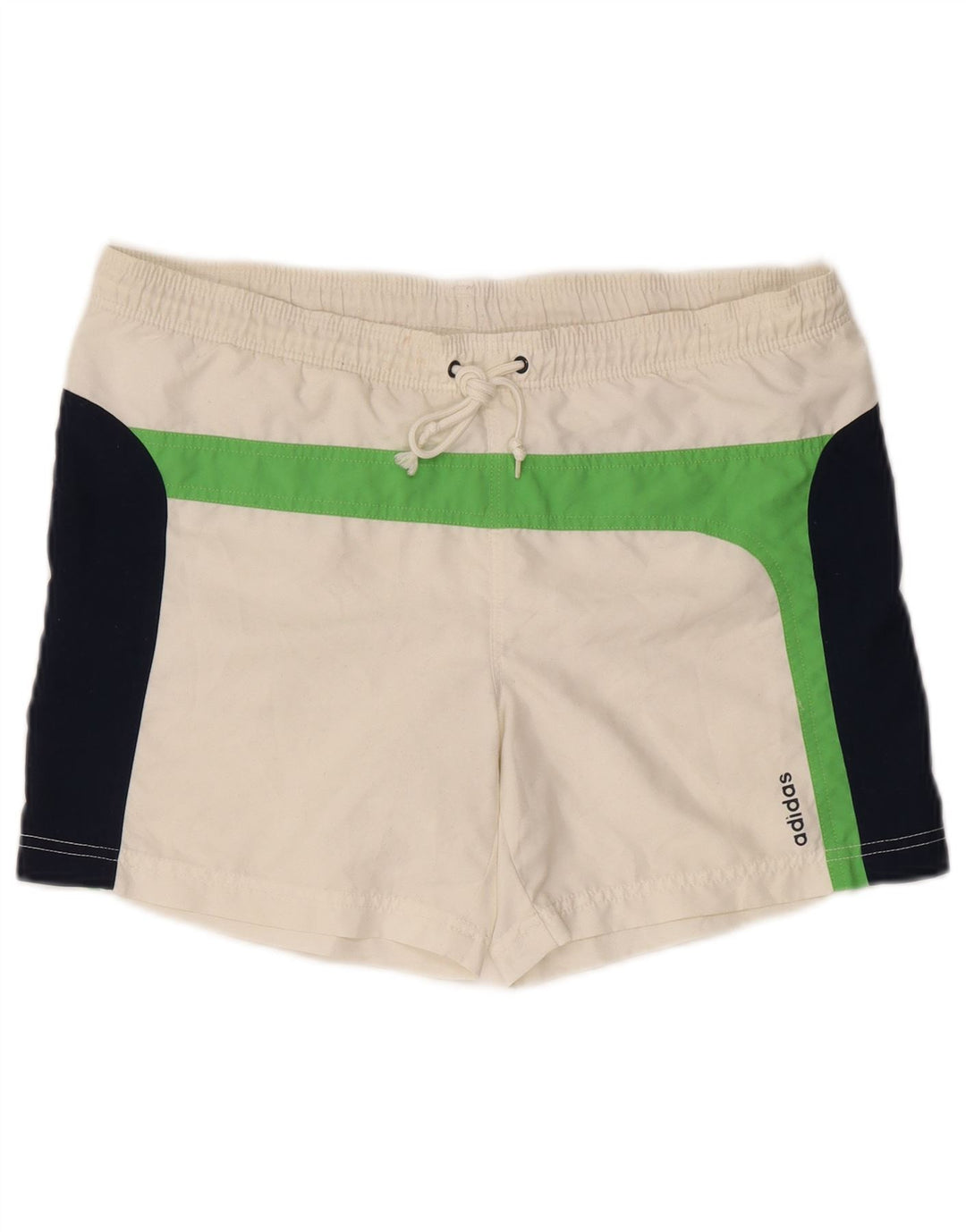 ADIDAS Mens Graphic Swimming Shorts Small White Colourblock Polyester