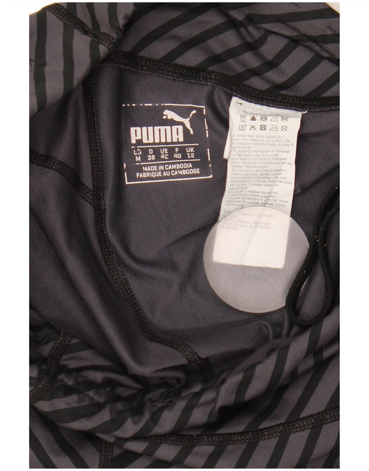 Puma ženske kapri tajice UK 12 srednje sivi prugasti poliester