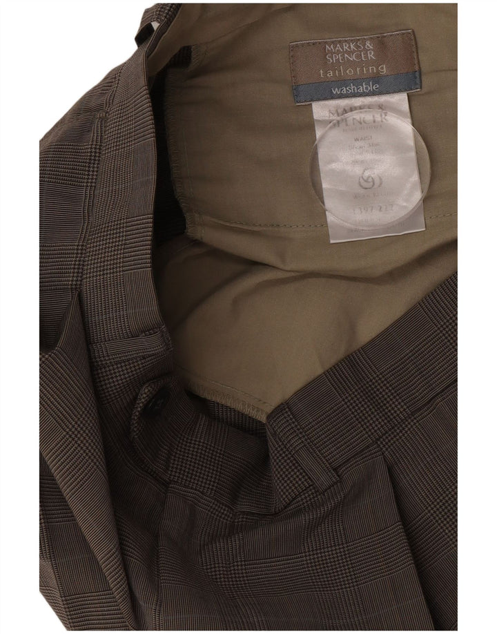 Marks & Spencer muške hlače s štipaljkama W34 L30 bež houndstooth