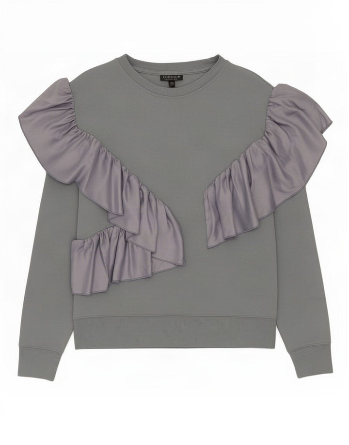 Topshop Ženska majica s kratkim rukavima UK 10 Mali sivi poliester