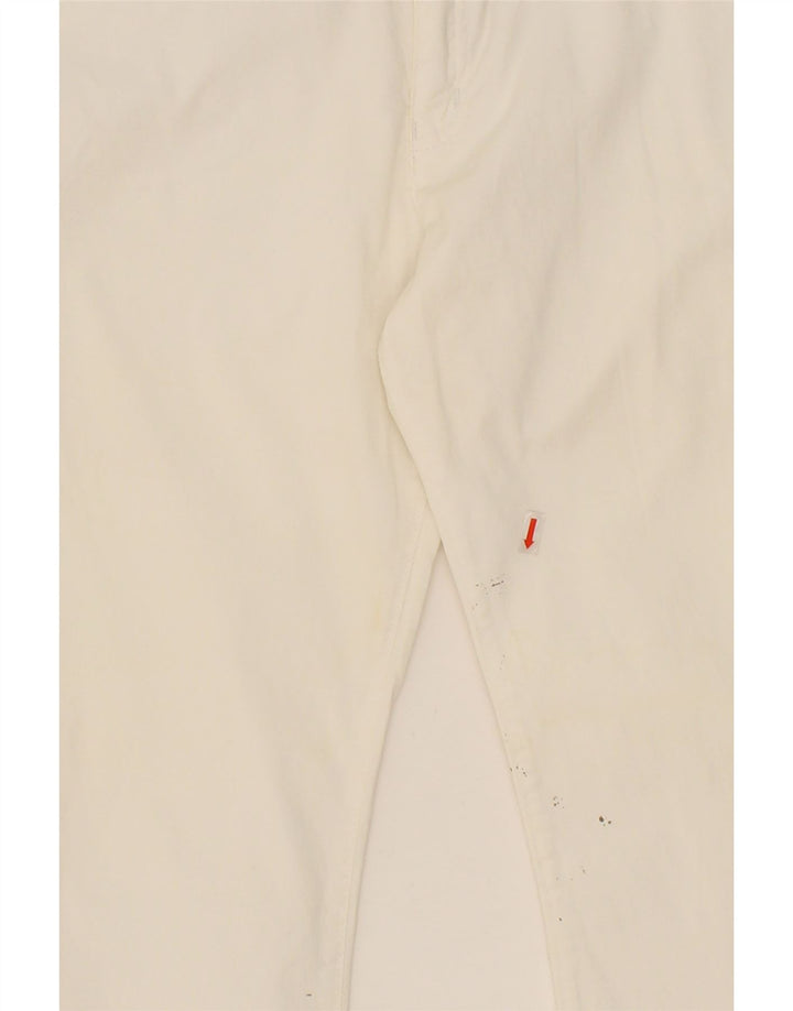 ARMANI Womens Bootcut Casual Trousers W34 L28 White Cotton Vintage Armani and Second-Hand Armani from Messina Hembry 