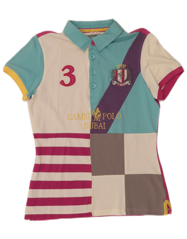 TOM JOULE Ženska Dubai Graphic Rugby Polo majica UK 16 Velika višebojna