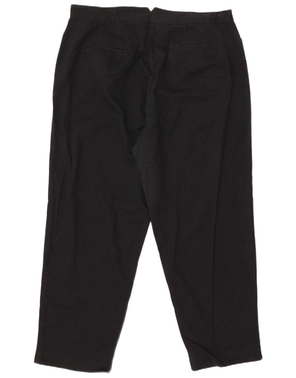 Ralph Lauren Womens Straight Casual Trousers US 22 3XL W42 L31 Black Cotton