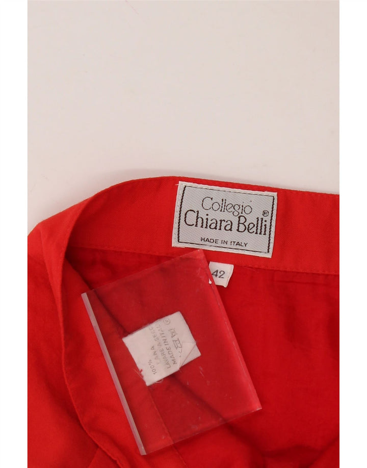 VINTAGE Womens Pencil Skirt IT 42 Medium W28  Red Wool Vintage Vintage and Second-Hand Vintage from Messina Hembry 
