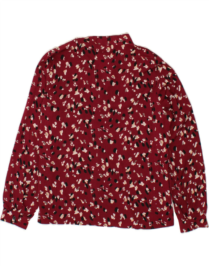 VINTAGE Womens Abstract Pattern Blouse Top UK 16 Large Maroon Vintage Vintage and Second-Hand Vintage from Messina Hembry 