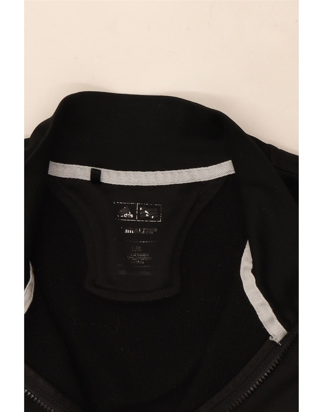 ADIDAS muški džemper s izrezom s patentnim zatvaračem Climalite Veliki crni poliester