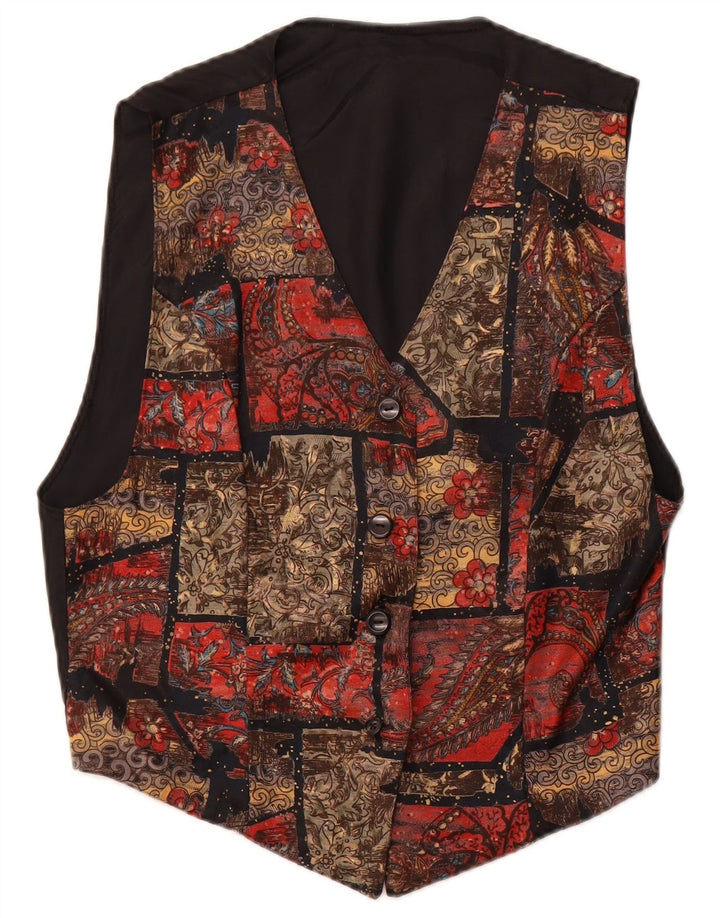 Vintage ženski prsluk UK 14 Veliki raznobojni patchwork