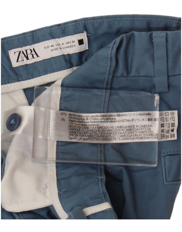 Zara muške chino kratke hlače EU 40 srednje W31 plavi pamuk