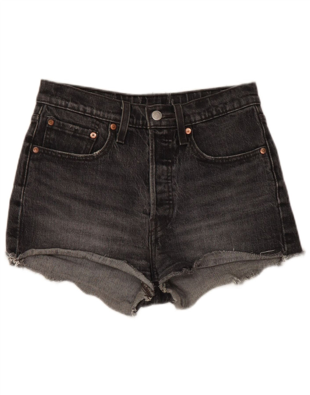 LEVI'S Ženske 501 traper kratke hlače W30 Srednje crni pamuk