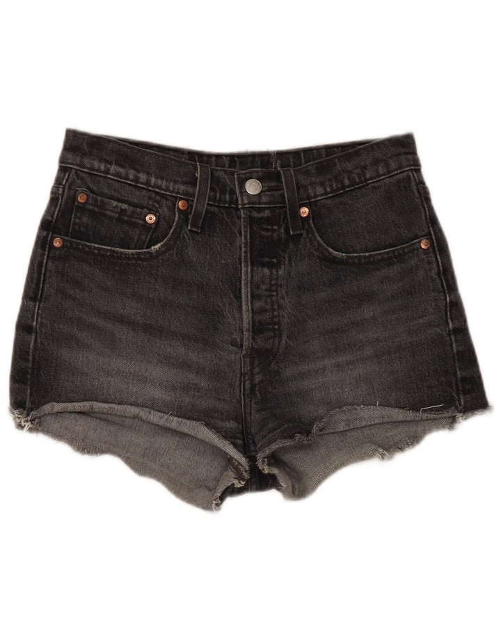 LEVI'S Ženske 501 traper kratke hlače W30 Srednje crni pamuk