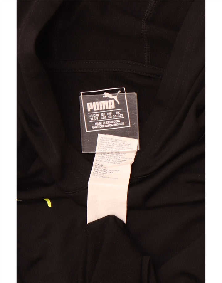 PUMA majica s kapuljačom za dječake 11-12 godina, crni poliester