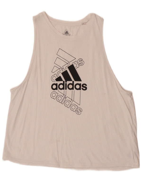Adidas ženski grafički prsluk UK 16/18 veliki bijeli pamuk