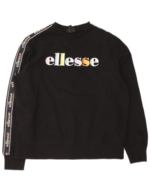 Ellesse Ženska majica s motivom prekomjerne majice UK 10 Mali crni pamuk