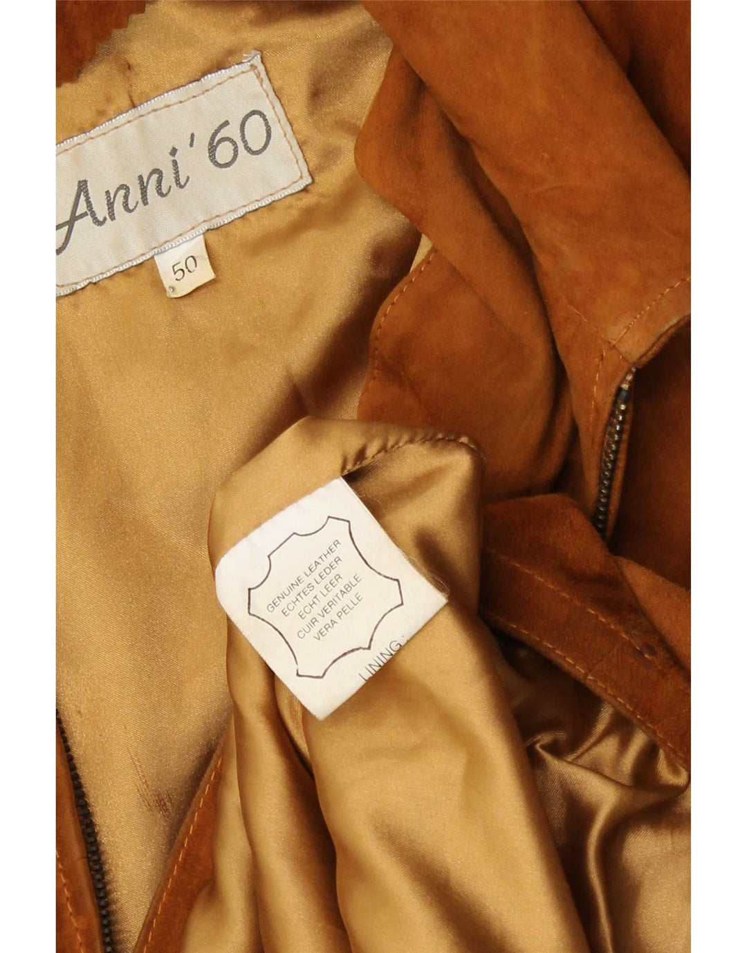 Vintage muška antilop jakna IT 50 velika smeđa koža