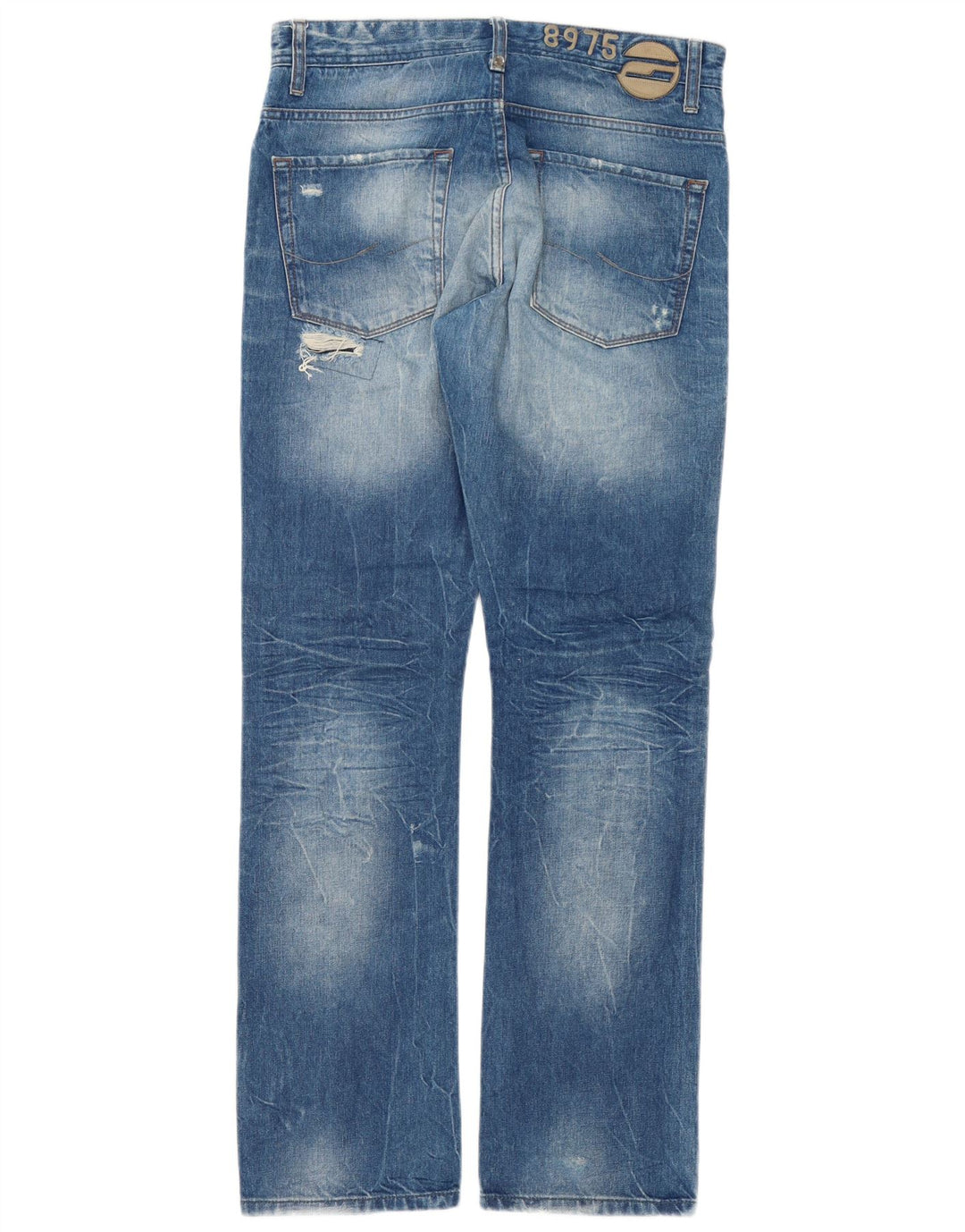 Muške ravne traperice Jack & Jones W32 L34 plavi patchwork pamuk