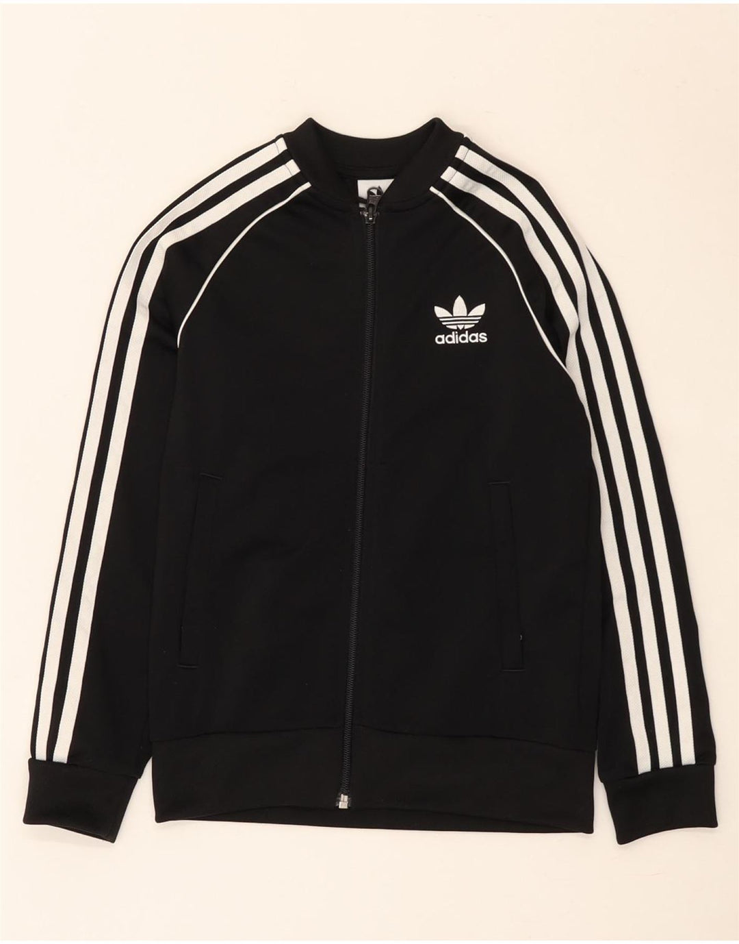 Gornja jakna od trenirke Adidas za dječake 8-9 godina, crni poliester