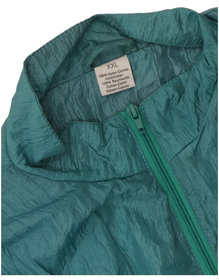 Vintage muška gornja jakna od trenirke 2XL od zelenog najlona