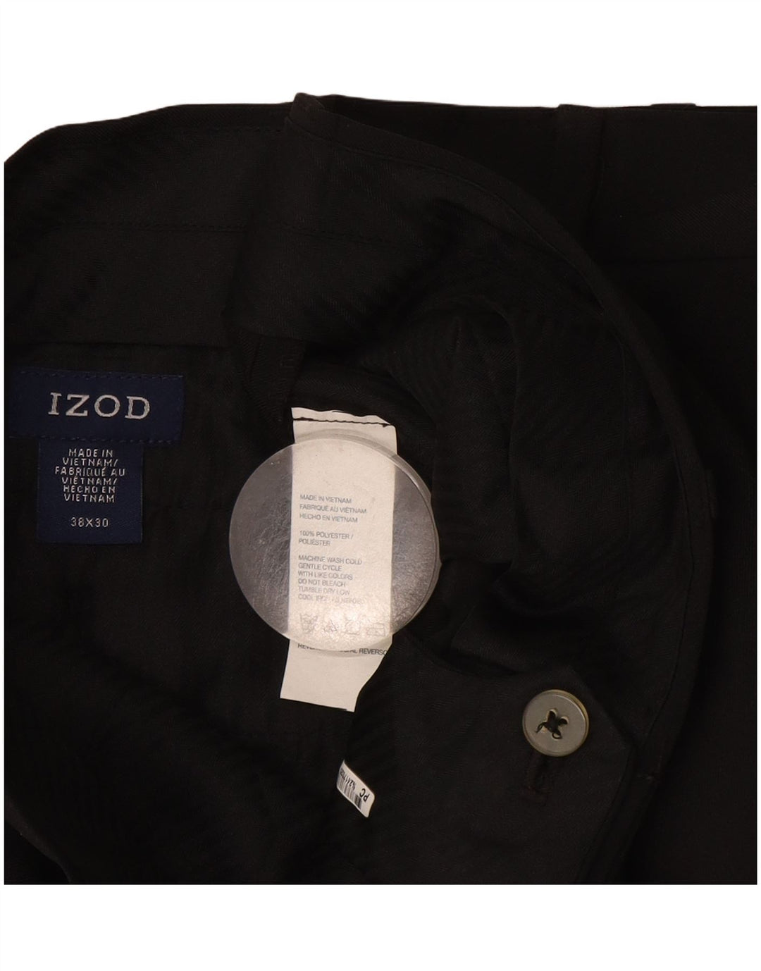 Izod muške hlače ravnog odijela W38 L30 crni poliester