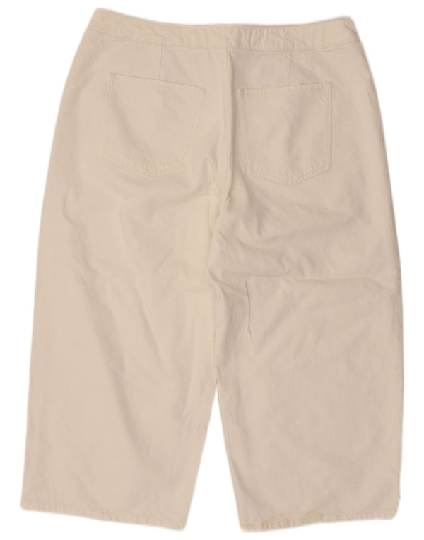 Sljedeće Ženske Capri traperice visokog struka UK 18 XL W38 L22 Bijeli pamuk