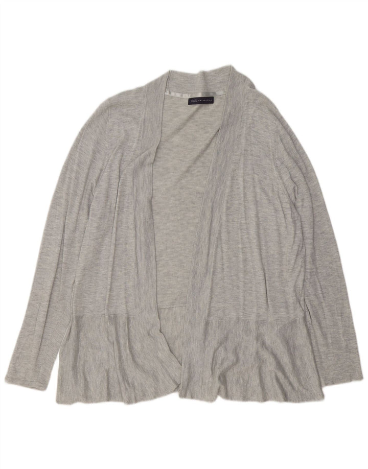 MARKS & SPENCER Ženski otvoreni kardigan pulover UK 20 2XL Sivi flekasti