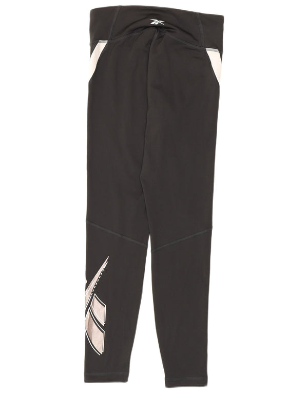 Reebok ženske tajice Speed Wick UK 8/10 male crne poliesterske blokove