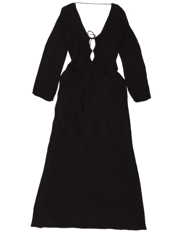 ZARA ženska maksi haljina dugih rukava UK 18 XL crna viskoza