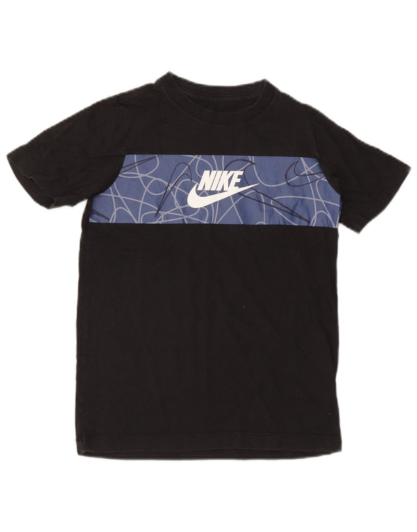 Nike Boys Graphic T-Shirt Top 10-11 Years Medium Black Geometric Pamuk