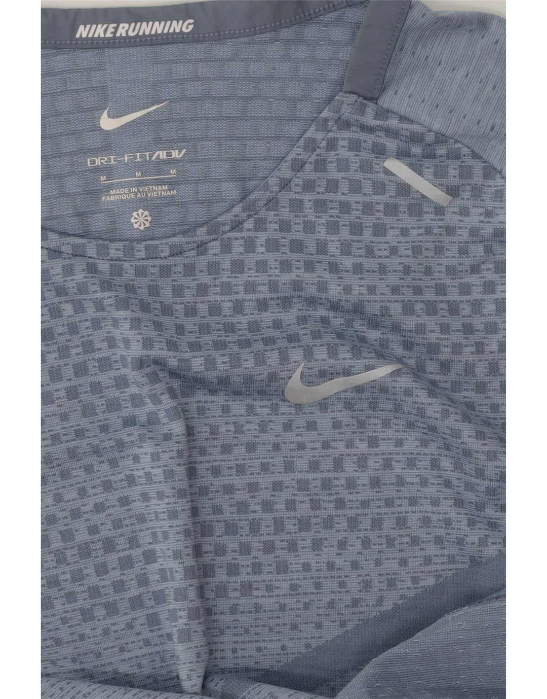 Nike Ženska Dri Fit majica kratkih rukava UK 14 Srednje plava geometrijska poliesterska majica